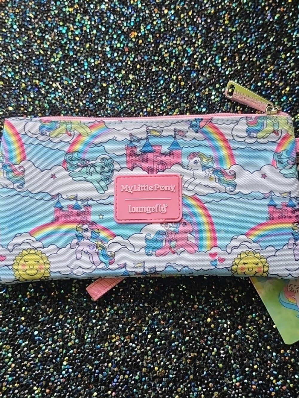NWT Loungefly My Little Pony Sky Scene Nylon Wristlet Wallet Zip Pouch